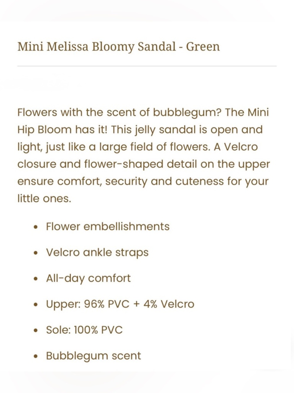 Mini Melissa Green Daisy Jelly Sandals with White Petals - Picture 4 of 4